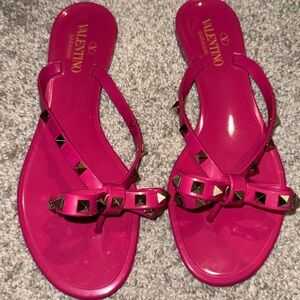 Valentino Fuchsia Studded Sandals